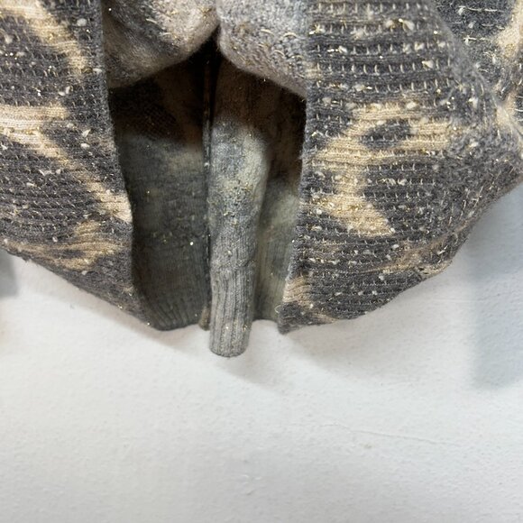 St John Couture ladies Cardigan sweater medium gray brown gold animal metallic - Picture 8 of 12